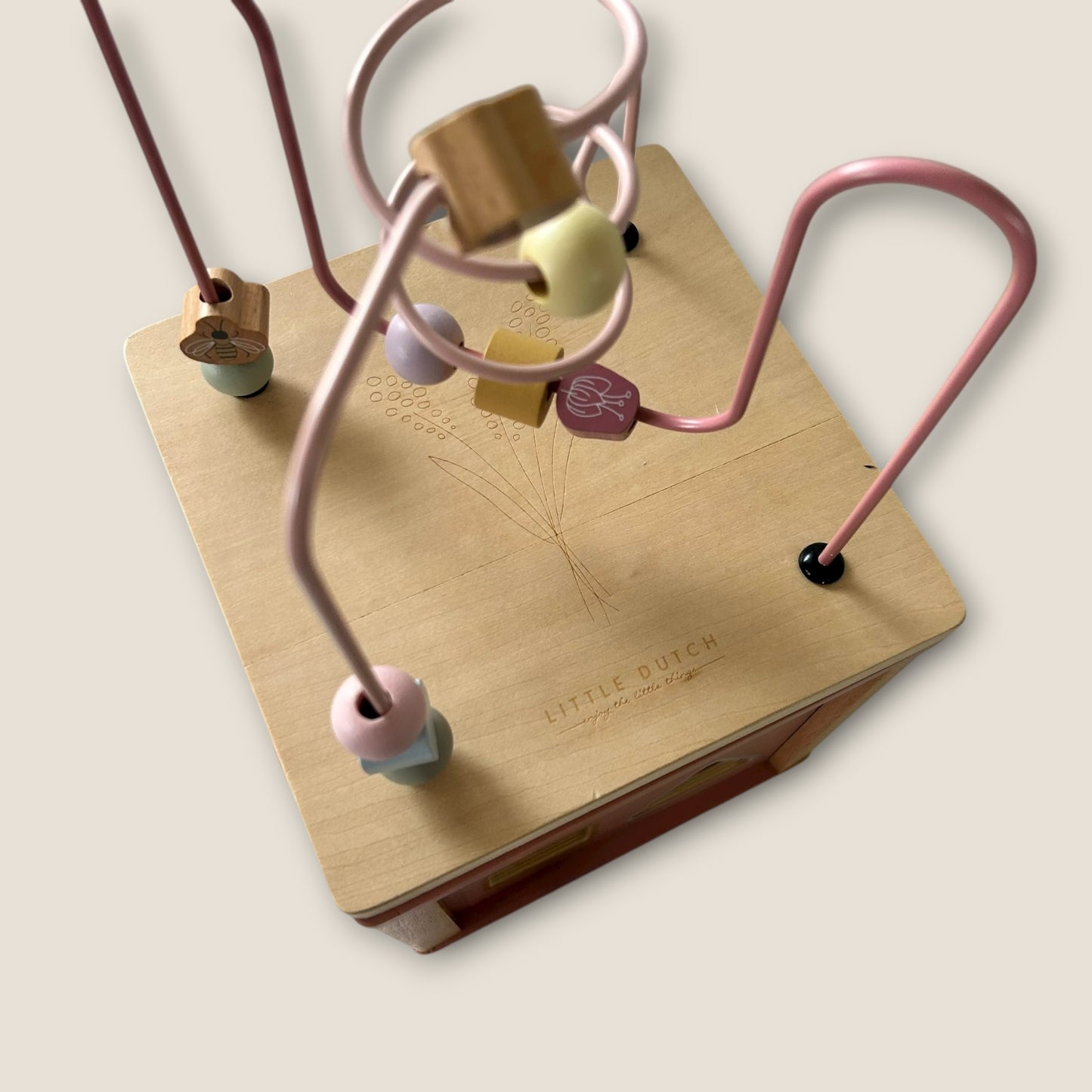 Little Dutch Pink Wooden Shape Sorting Activity Cube