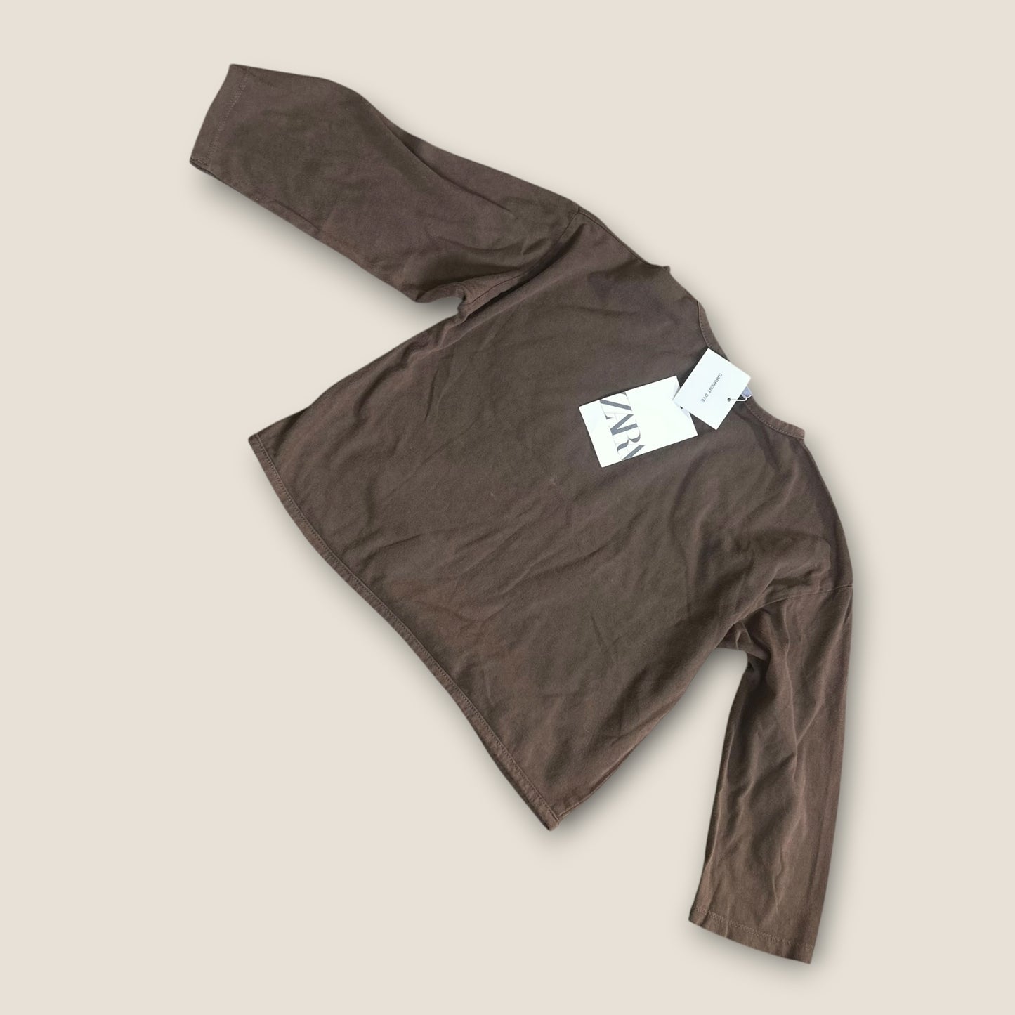 3-4 Years Zara Brown Long Sleeve Jersey Top New