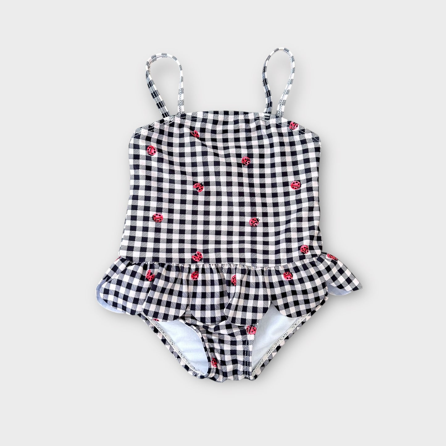 12-18 Months Cath Kidston Black and Beige Gingham Swimming Costume