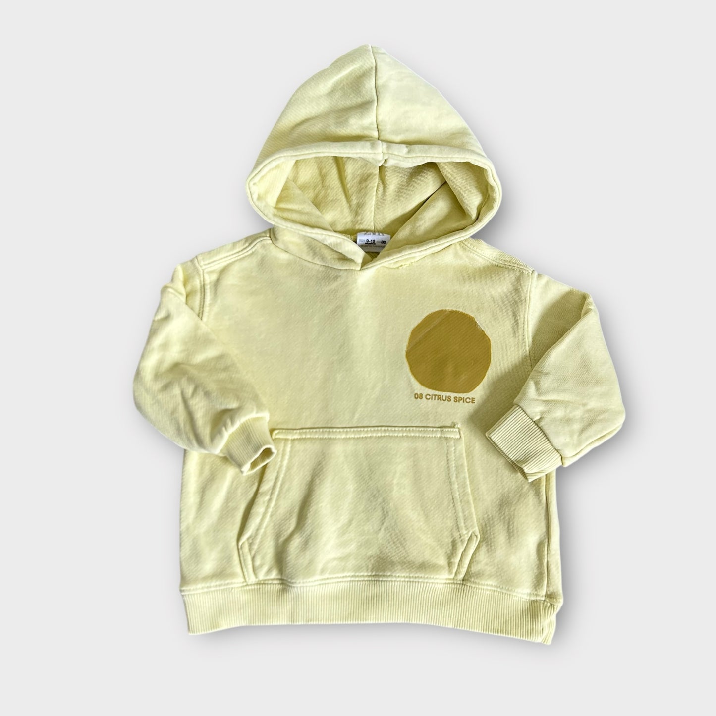 9-12 Months Zara Yellow Graphic Hooded Sweatshirt