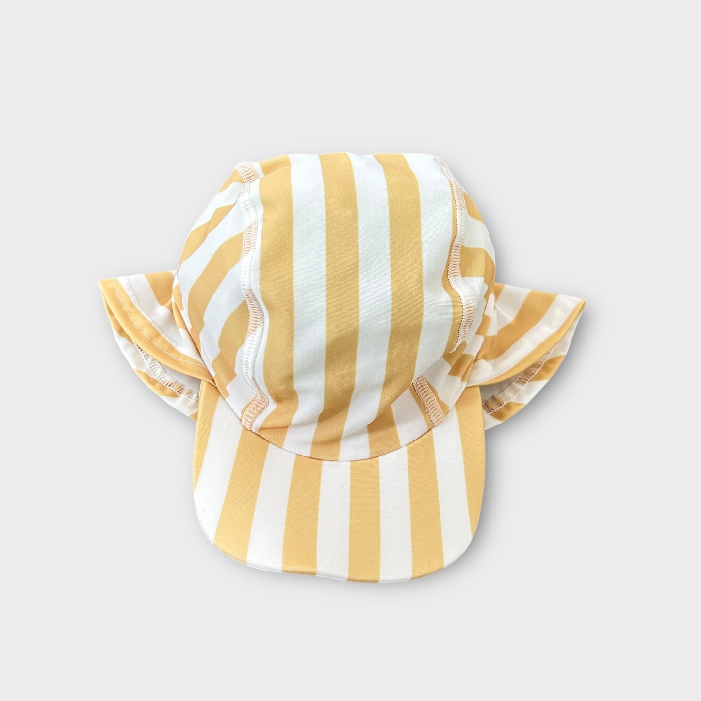 0-6 Months Mustard Yellow Striped Swimming Hat