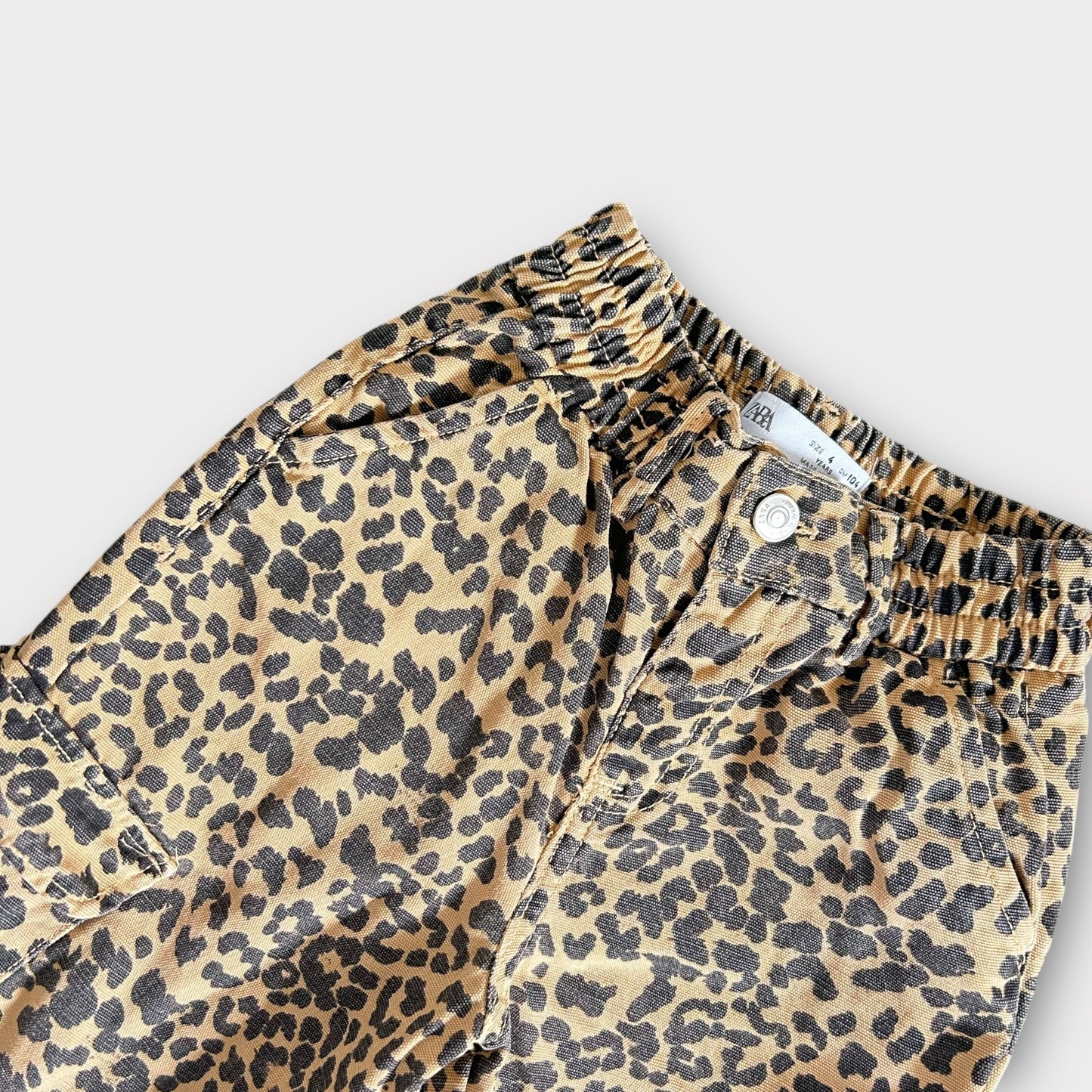 3-4 Years Zara Leopard Print Loose Fit Jeans Trousers