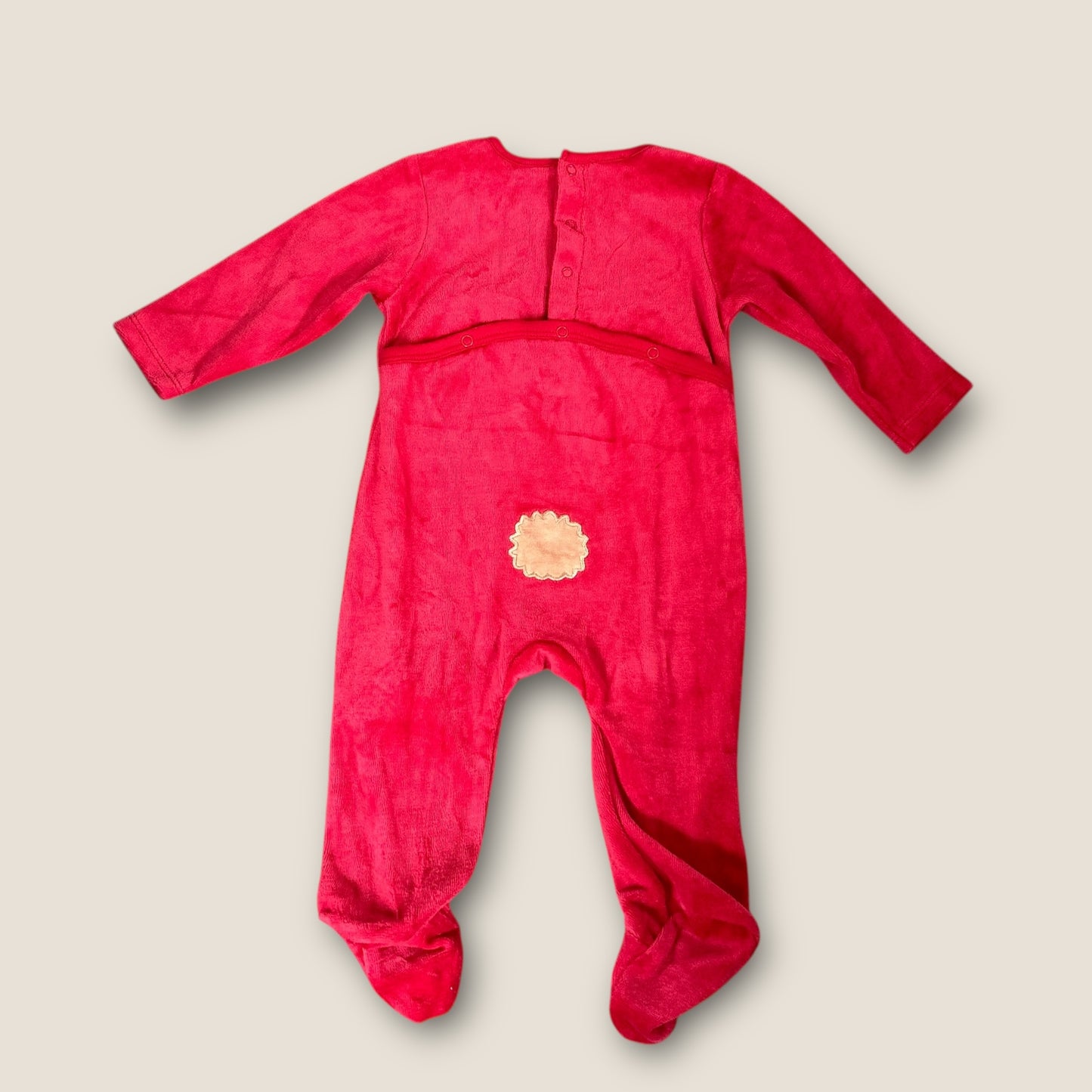 3-6 Months Zara Red Reindeer Christmas Velour Sleepsuit Outfit New
