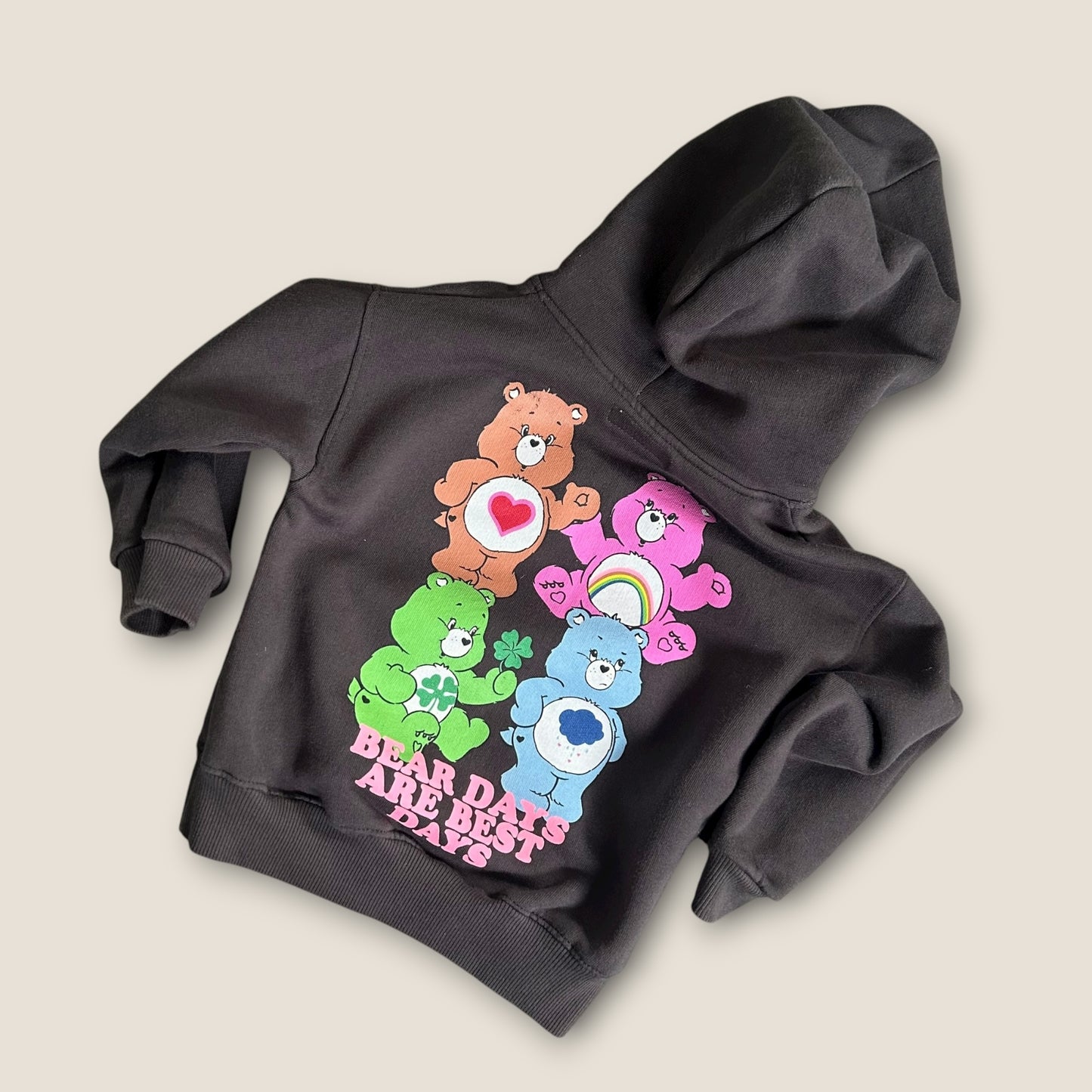 3-4 Years Zara Charcoal Grey Care Bears Hoodie Sweatshirt