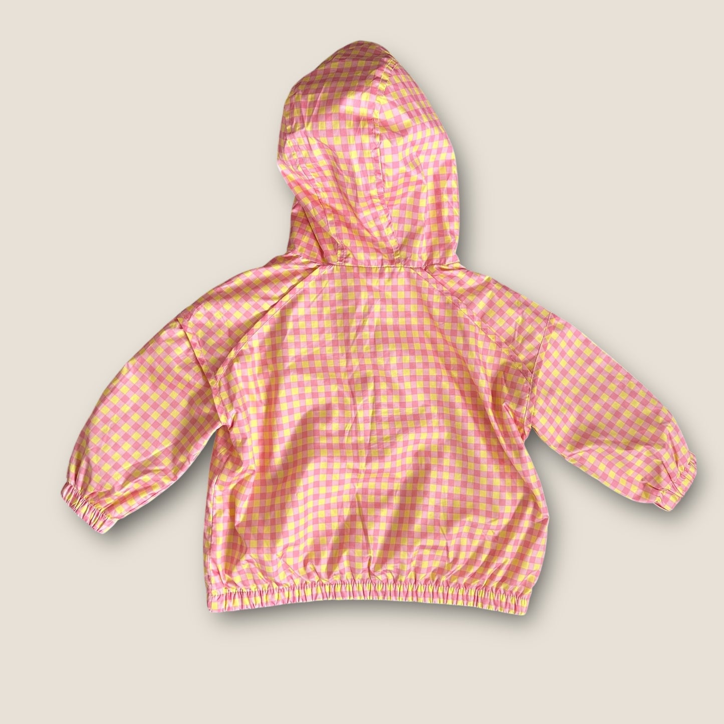 18-24 Months Zara Pink and Yellow Gingham Checkered Rain Jacket/Windbreaker