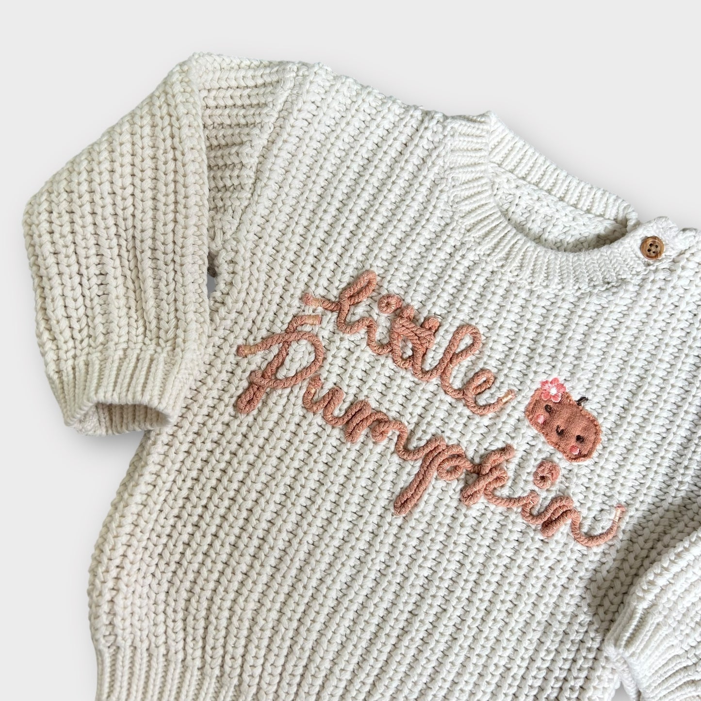 12-18 Months George Cream Pumpkin Autumn Knitted Jumper