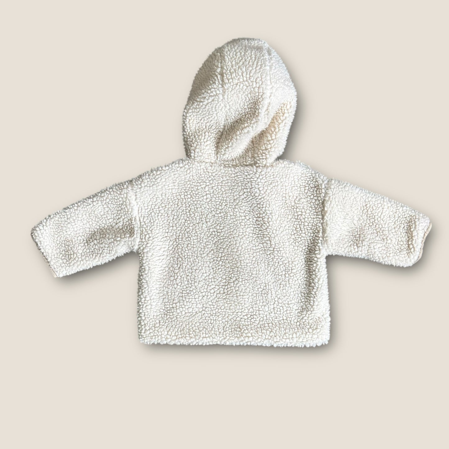 12-18 Months Next Unisex Cream Borg Fleece Jacket Coat