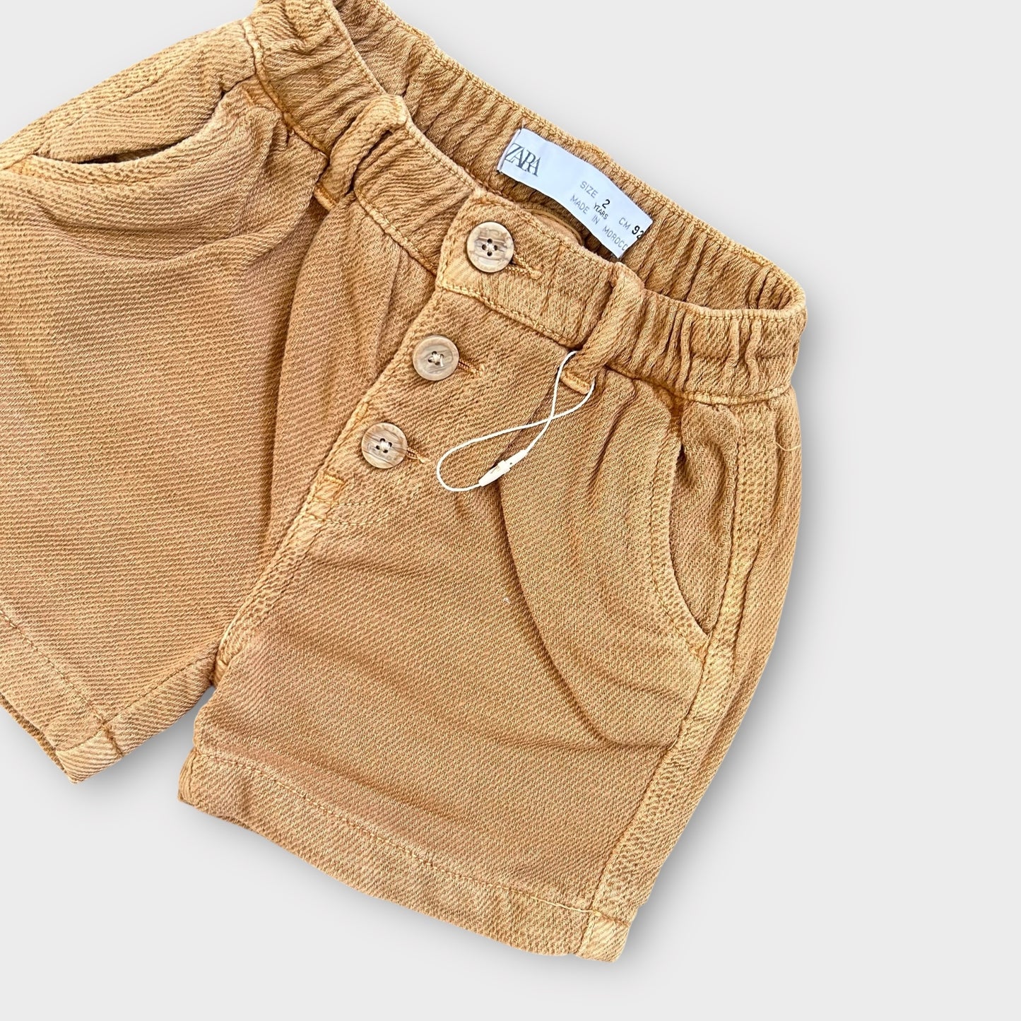 18-24 Months Zara Brown/Tan Cargo Chino Style Denim Shorts New