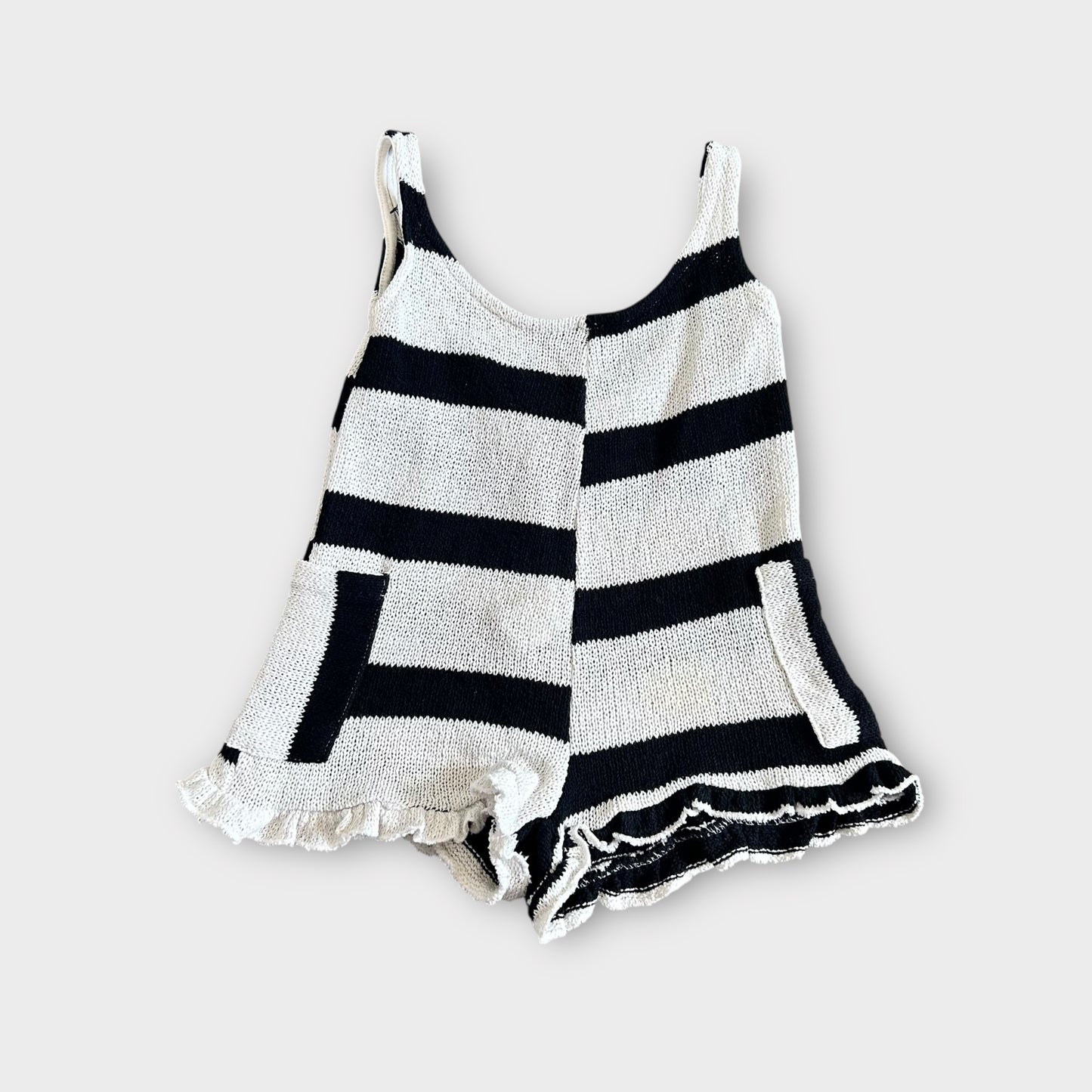2-3 Years Zara Black and Cream Crochet Knitted Playsuit Romper