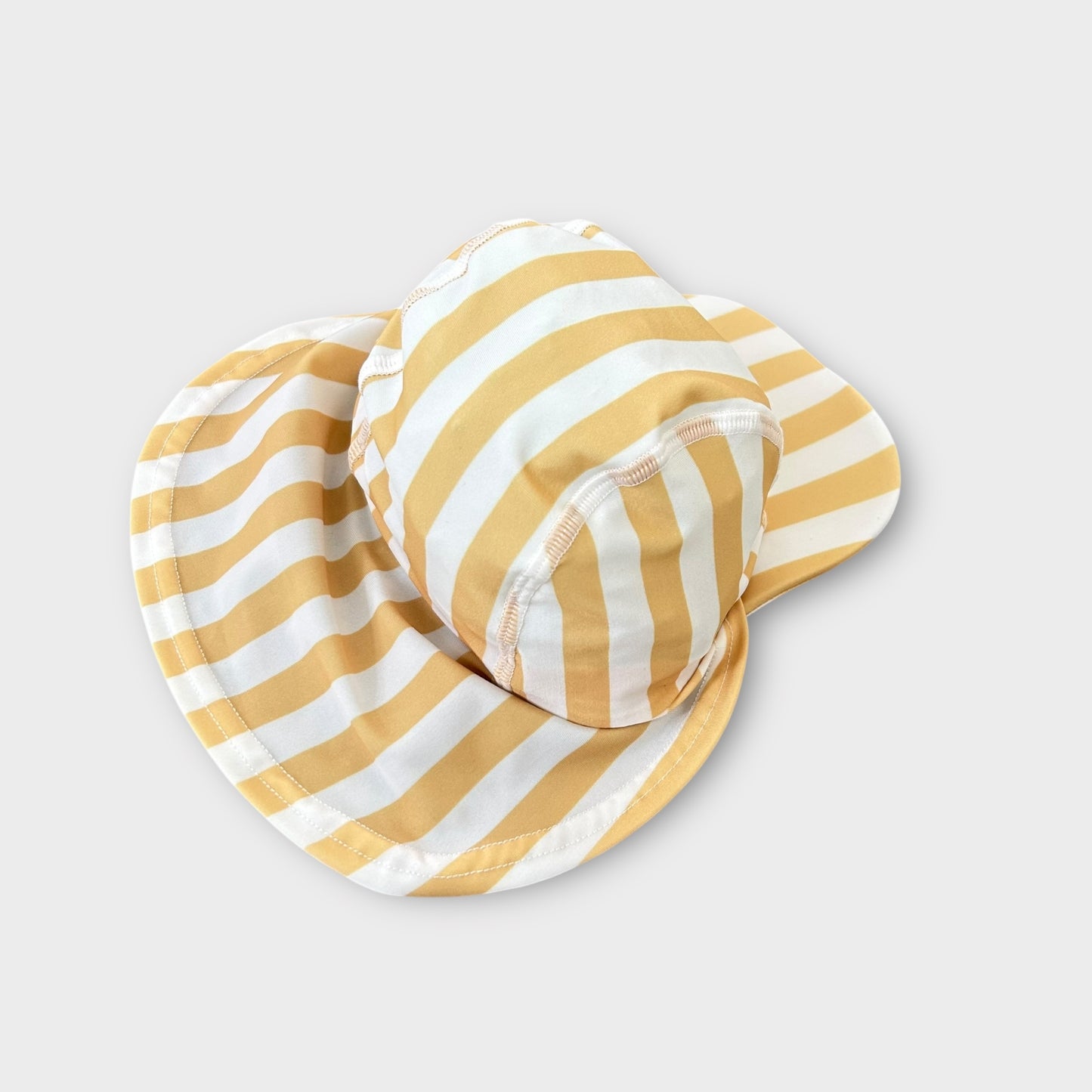 0-6 Months Mustard Yellow Striped Swimming Hat