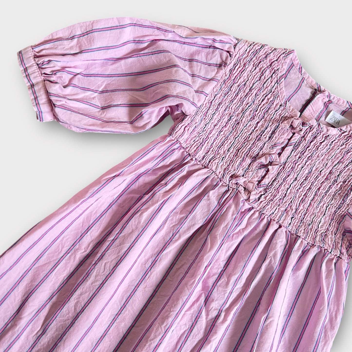 5-6 Years Zara Pink Striped Shirt Dress
