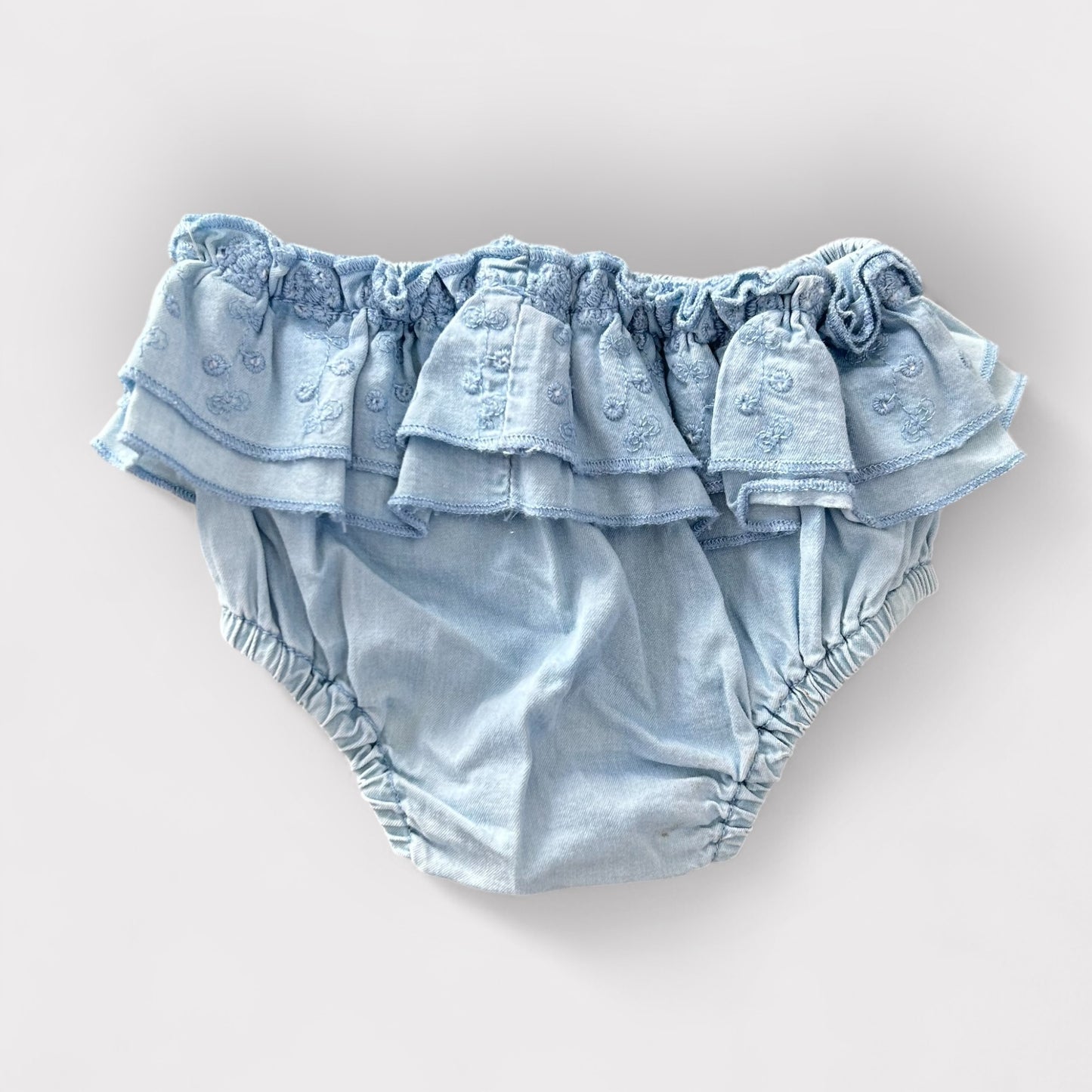 0-3 Months Zara Blue Denim Frill Bloomers Shorts New