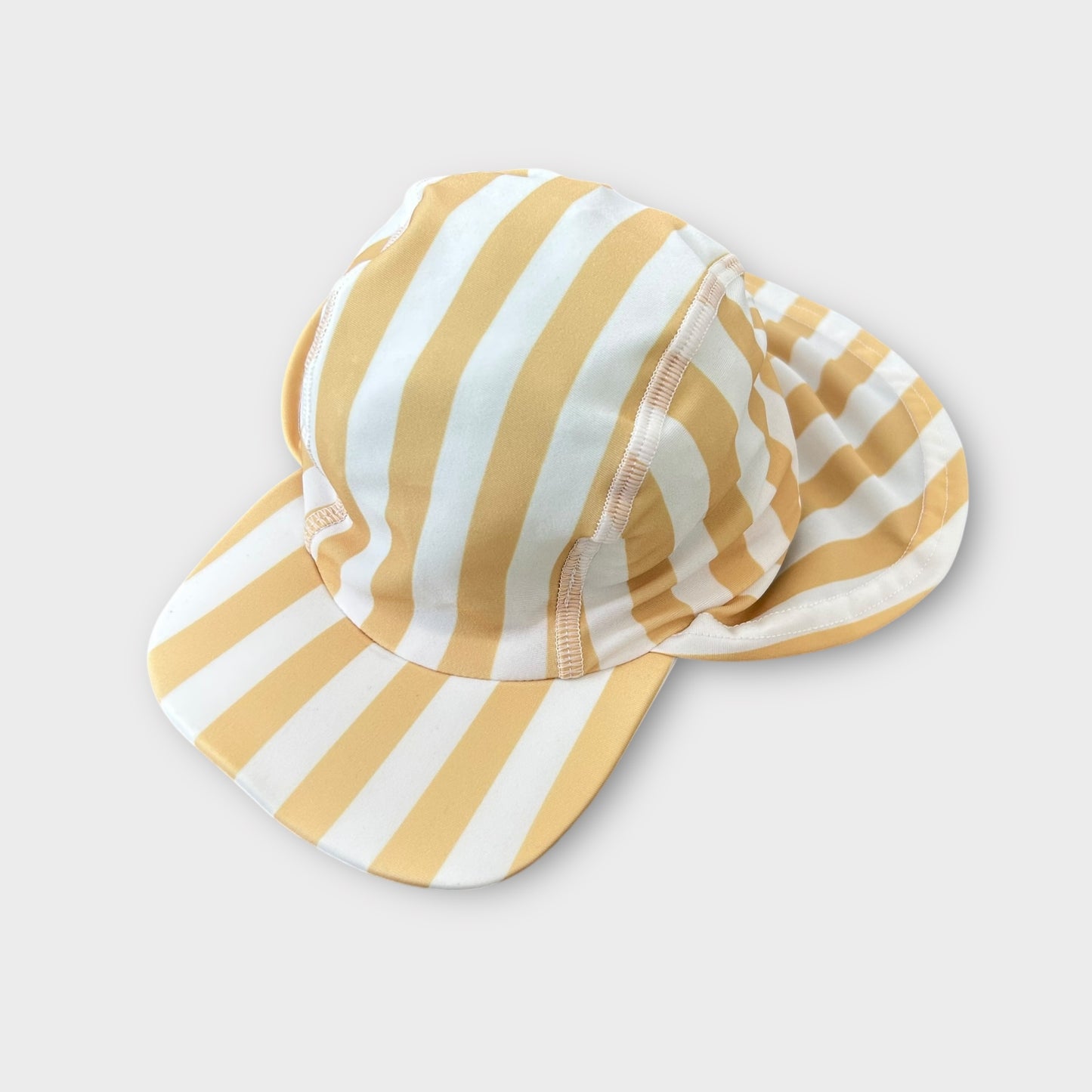 0-6 Months Mustard Yellow Striped Swimming Hat