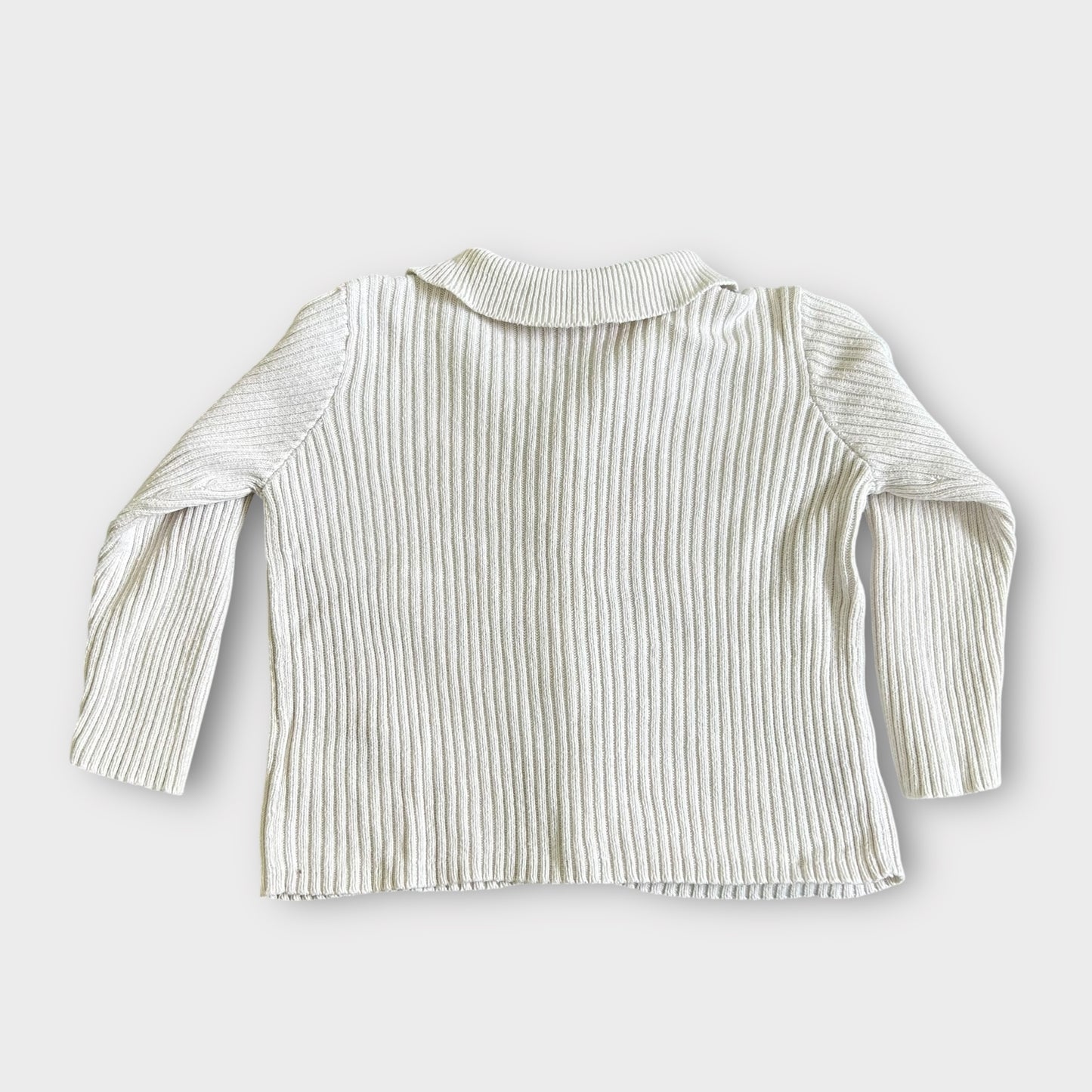 2-3 Years H&M Cream Ribbed Knitted Cardigan