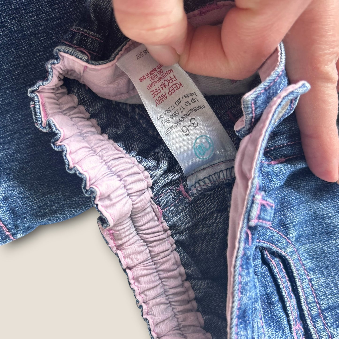 3-6 Months Vintage Mothercare Blue Wide Fit Jeans