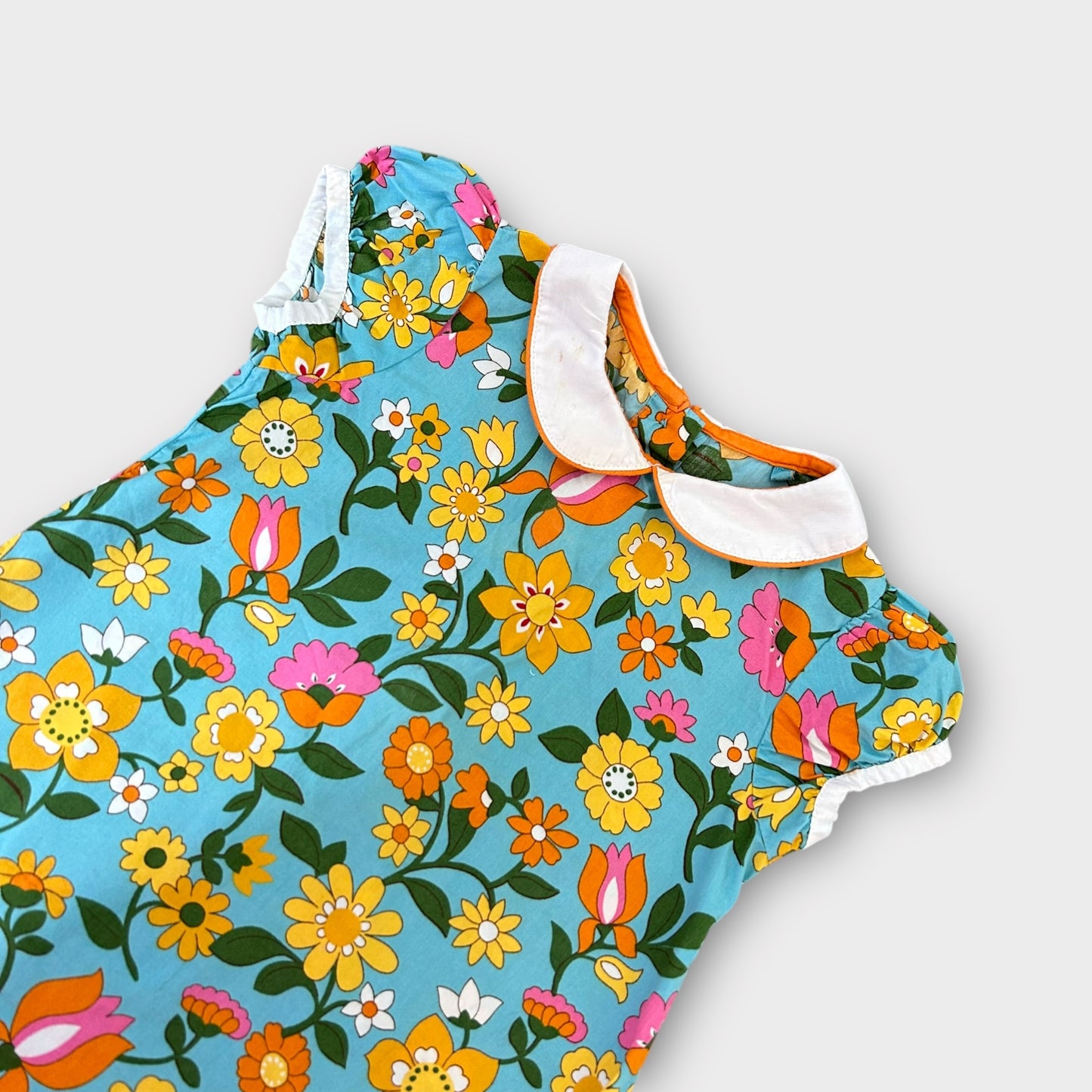 1.5-2 Years Vintage Style Little Bird Retro Floral Print Dress