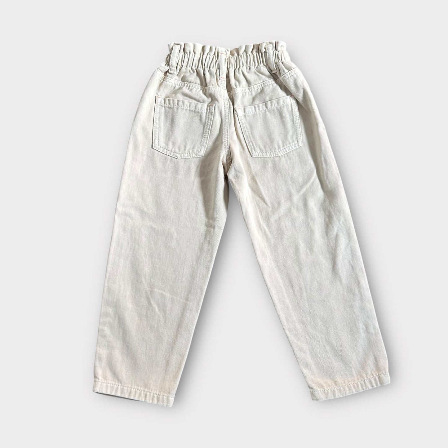 3-4 Years Zara Cream Paper Bag Jeans Trousers New