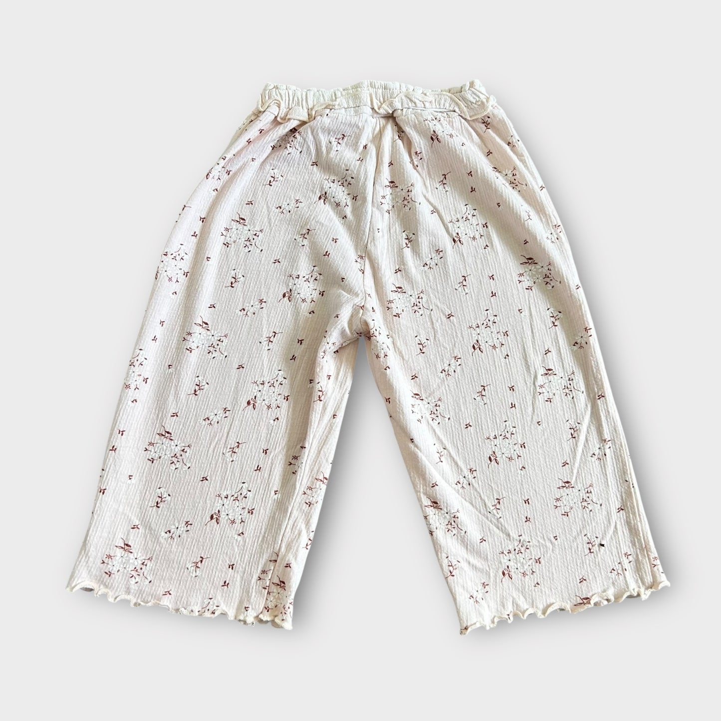 3-4 Years Zara Pink Ditsy Cropped Floral Wide Trousers