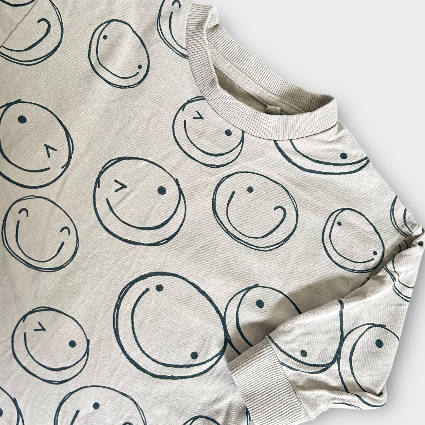 12-18 Months Next Light Brown Smiley Face Long Sleeved Jersey Top