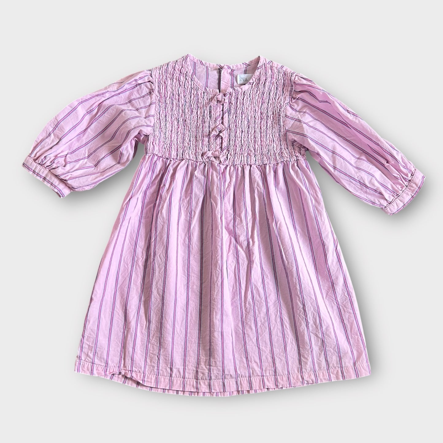 5-6 Years Zara Pink Striped Shirt Dress