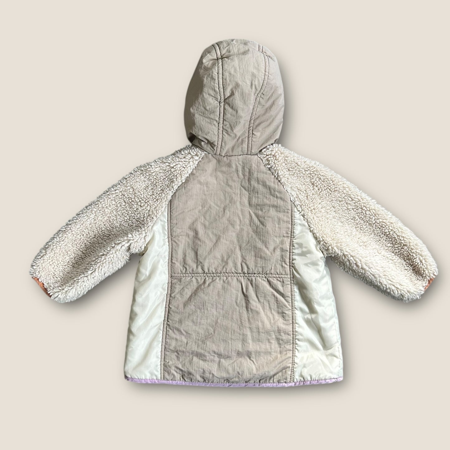 3-4 Years Zara Cream and Pastel Borg Fleece Jacket