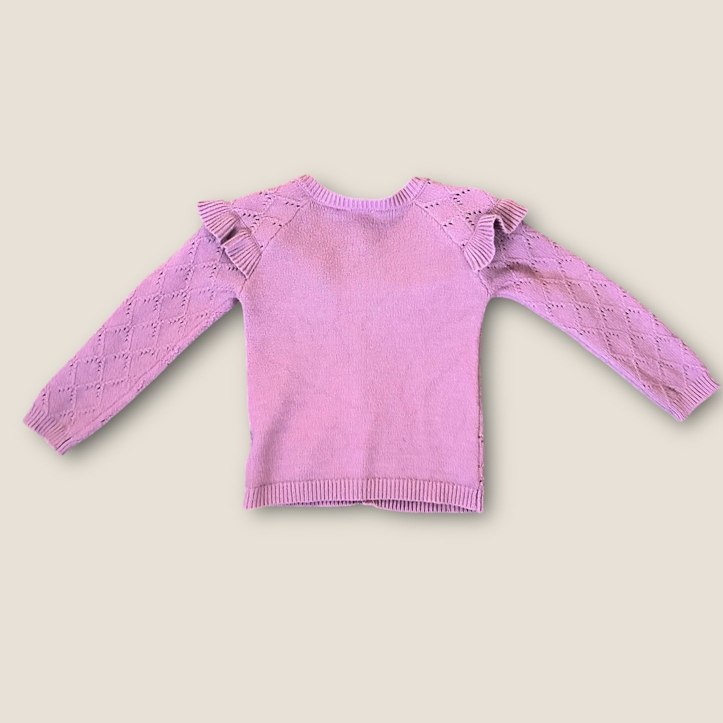 12-18 Months Primark Purple Embroidered Floral Knitted Cardigan