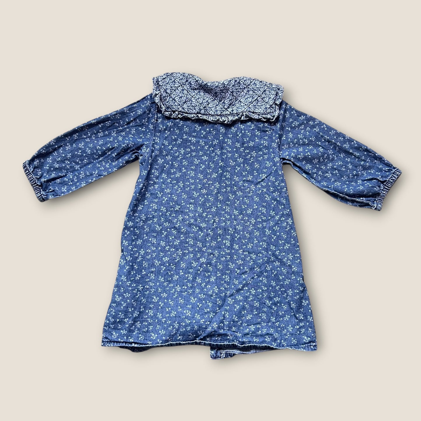 5-6 Years Zara Denim Blue Floral Shirt Dress