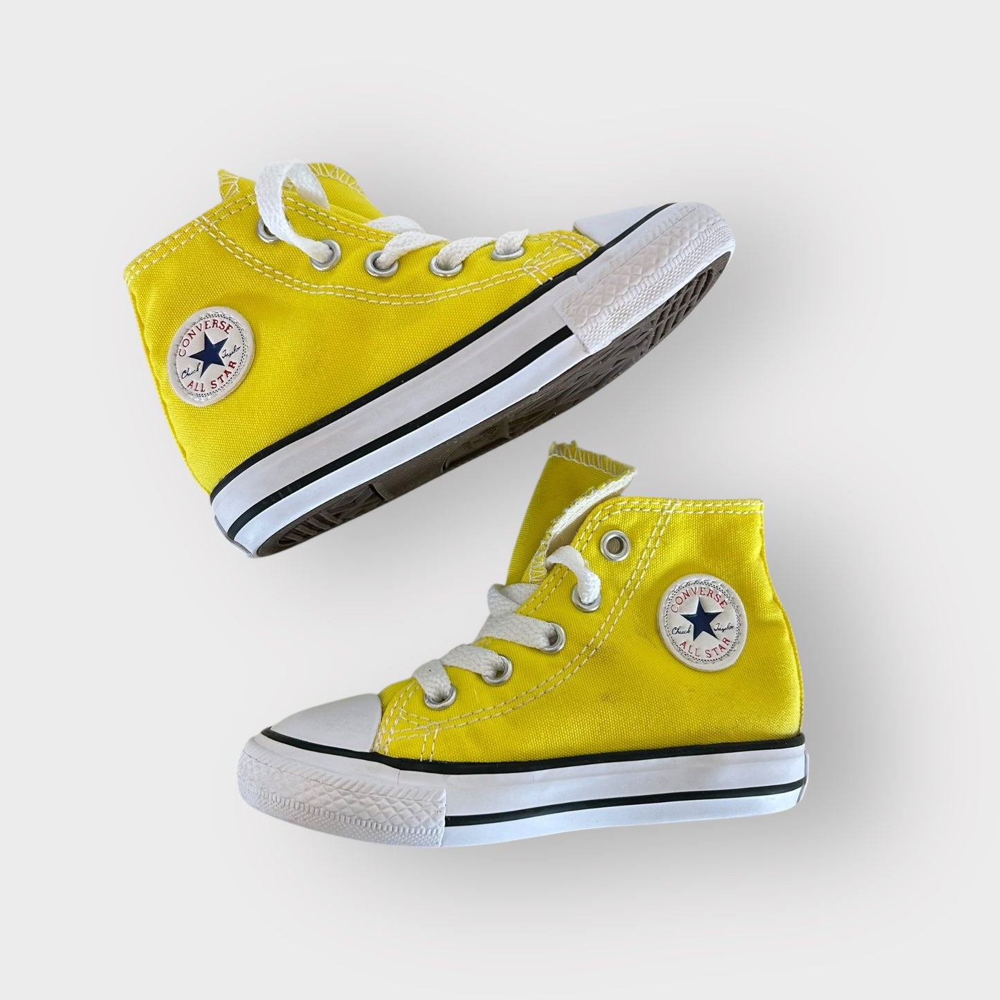 UK Infant 6 EU 22 Bright Yellow Converse High Top Trainers