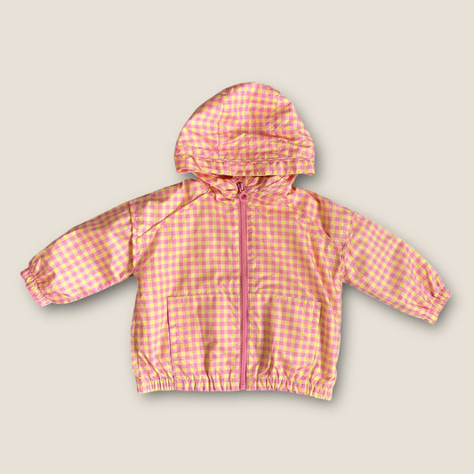 18-24 Months Zara Pink and Yellow Gingham Checkered Rain Jacket/Windbreaker