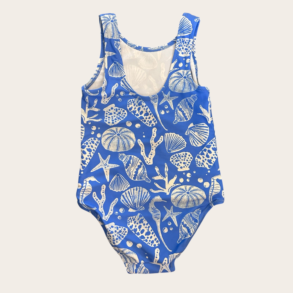1.5-2 years Next blue and White Sea shell print swim costume