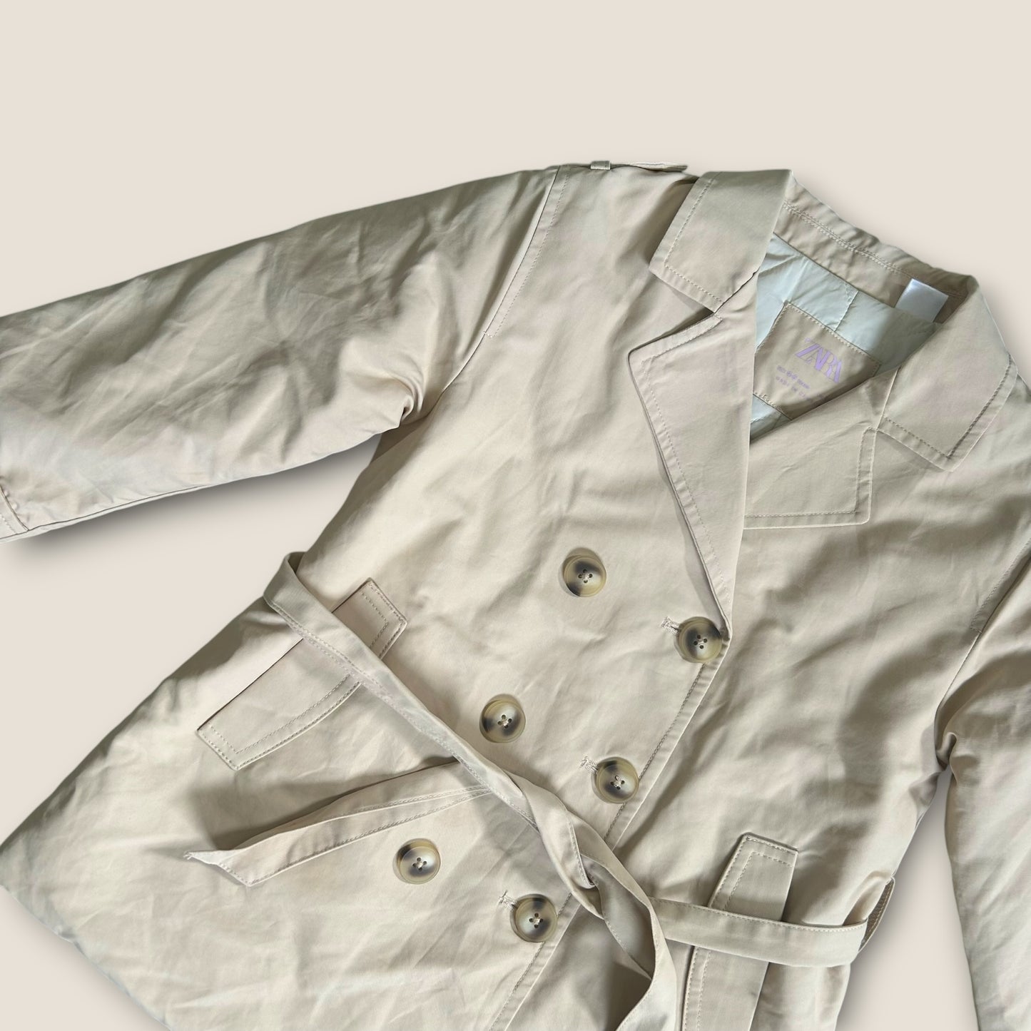 4-5 Years Zara Beige Trench Coat Mac Jacket