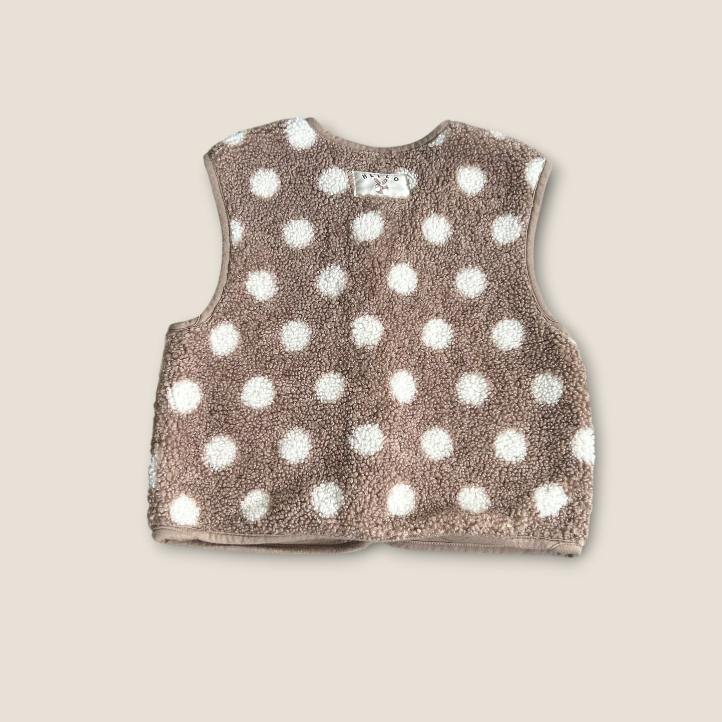 4-5 Years Next Beige Brown Polka Dot Sherpa Gilet Body Warmer Jacket