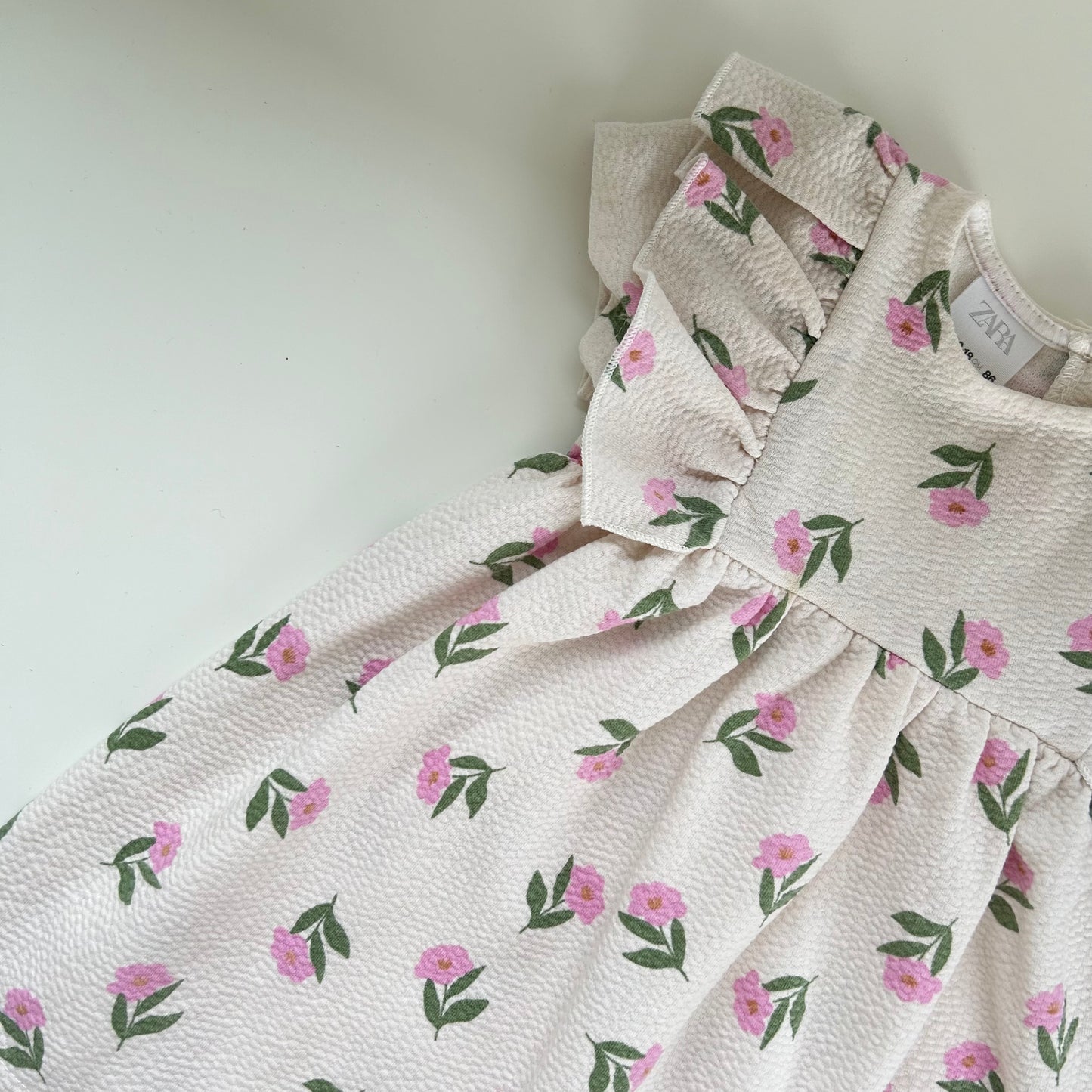 12-18 months Zara pink and beige floral dress