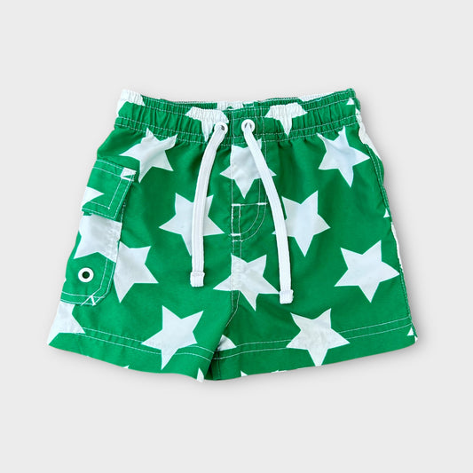 6-9 Months Next Green and White Stars Printed Swim Shorts Trunks