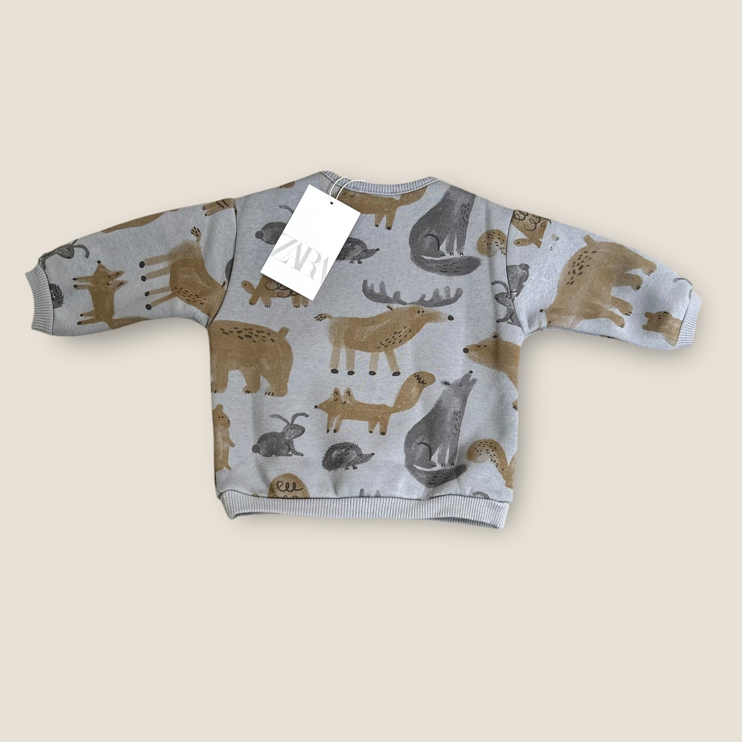 3-6 Months Zara Charcoal Animals Printed Sweatshirt New