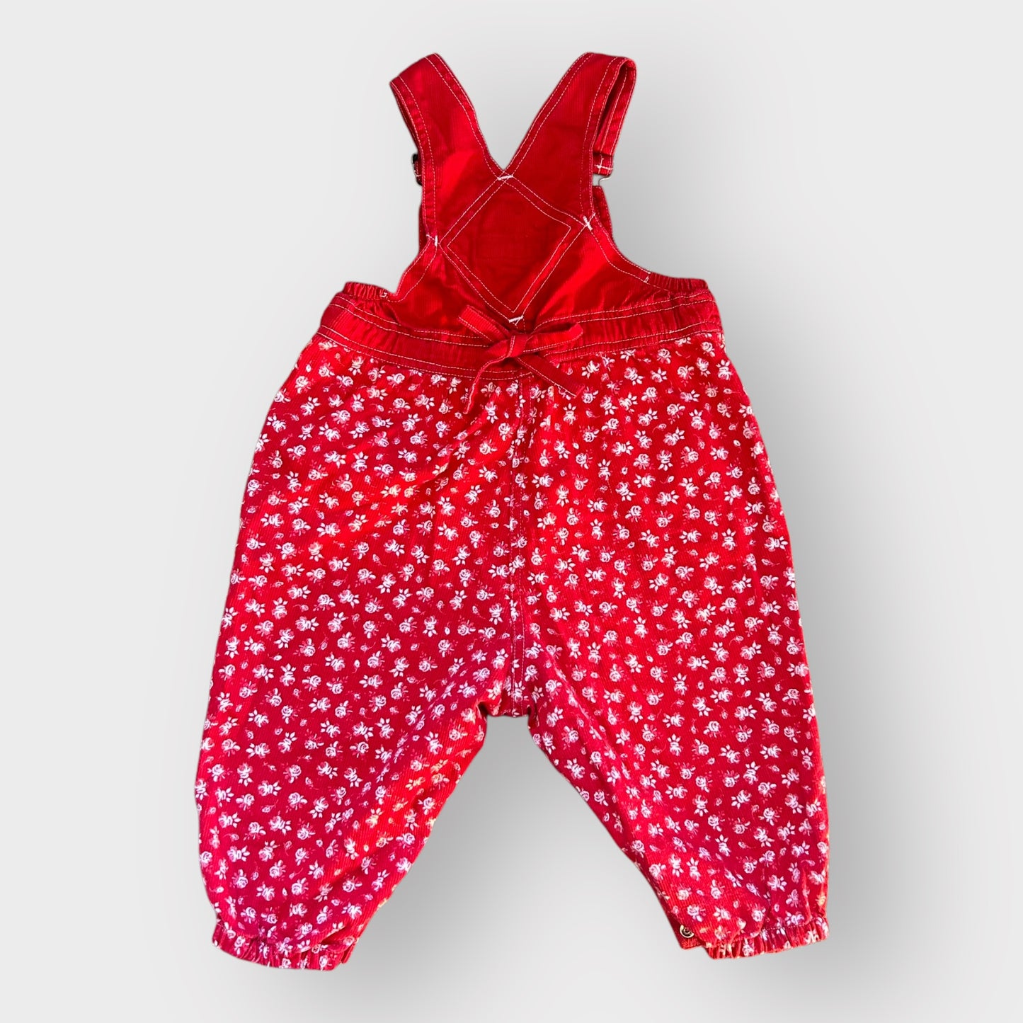 12-18 Months Vintage Esprit Red Floral Dungarees