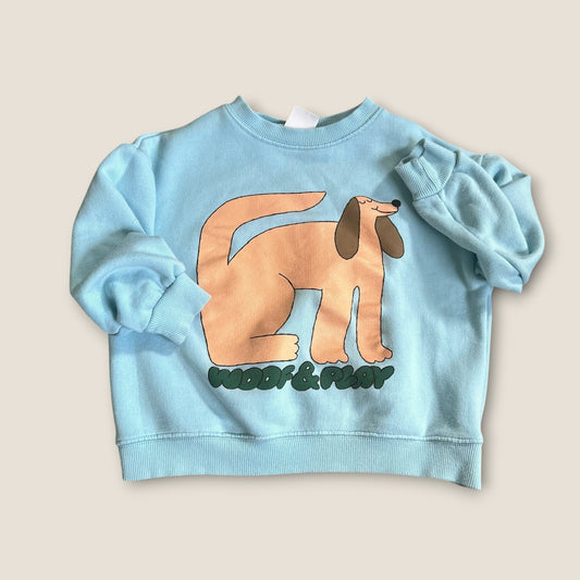 5-6 Years Zara Blue Dog Graphic Sweatshirt