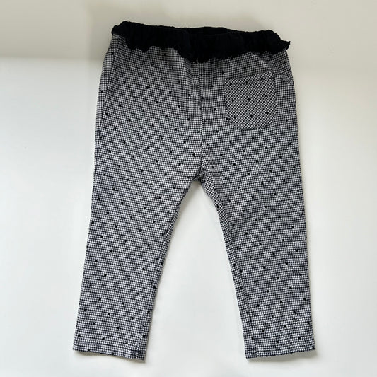 18-24 Months Zara Black and White Polka dot Checkered Leggings