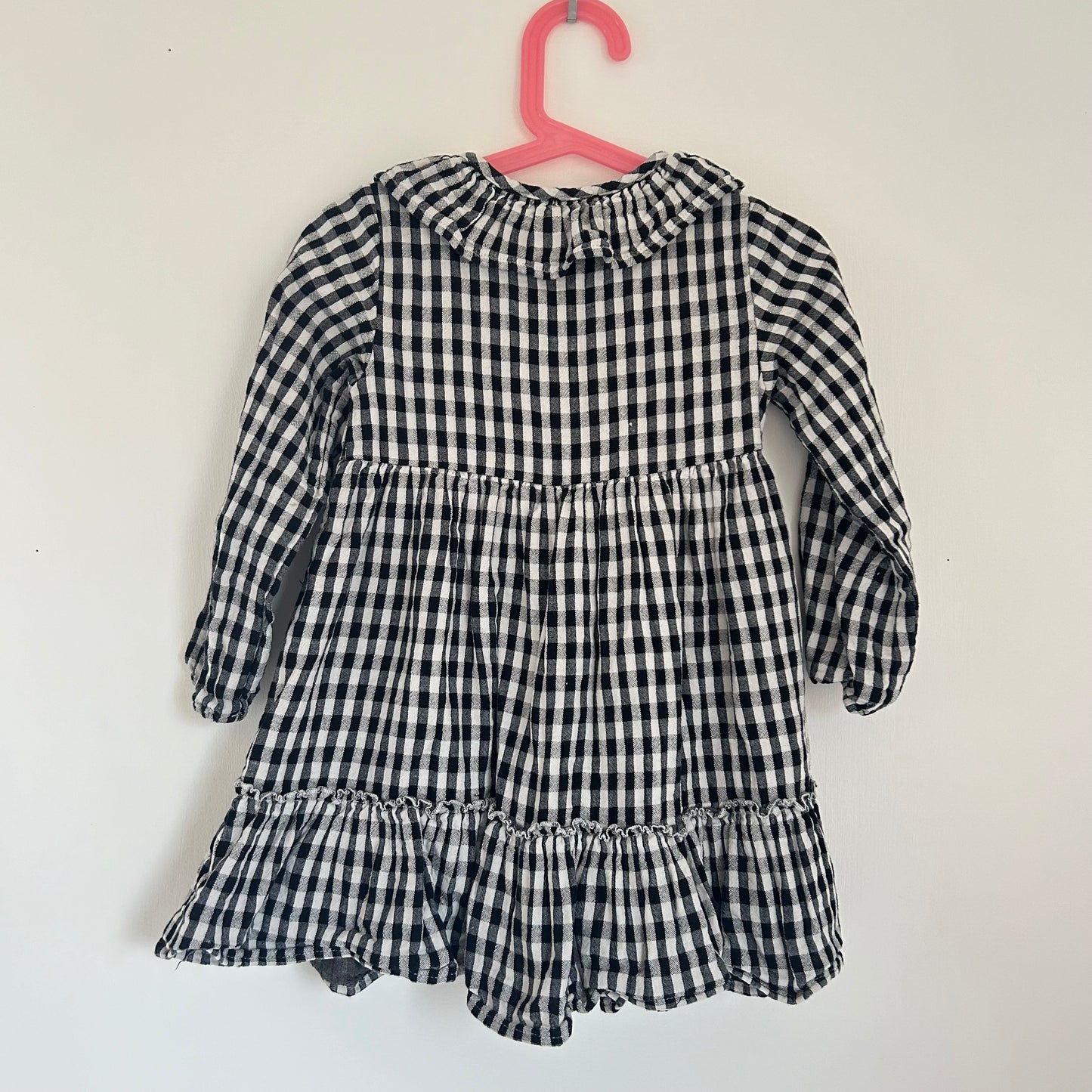 3-4 Years Zara Black and White Gingham Print Dress