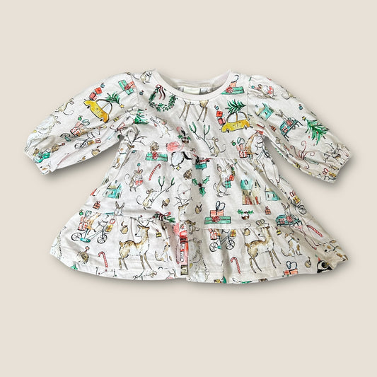 3-6 Months Next Traditional Beige Christmas Jersey Dress