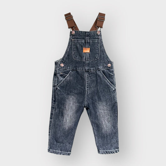 9-12 Months Zara Washed Black Dungarees Overalls