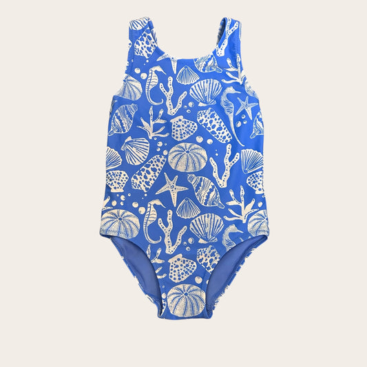 1.5-2 years Next blue and White Sea shell print swim costume