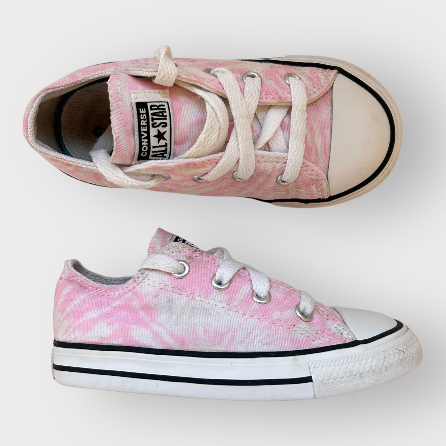 UK 8 Infant Converse Pink Tie Dye Trainers