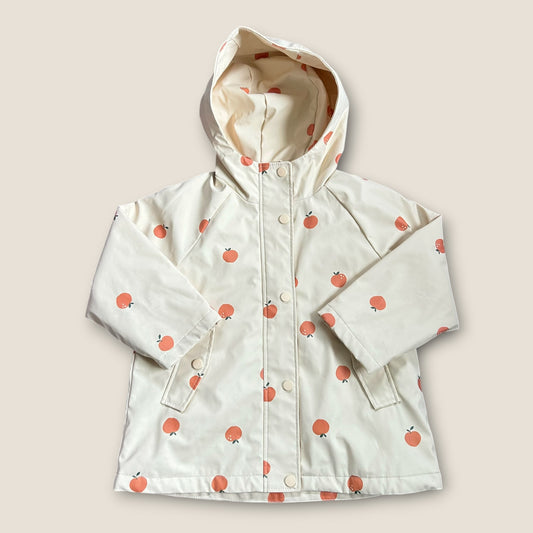 3-4 Years Zara Cream Oranges Fruit Print Raincoat Jacket