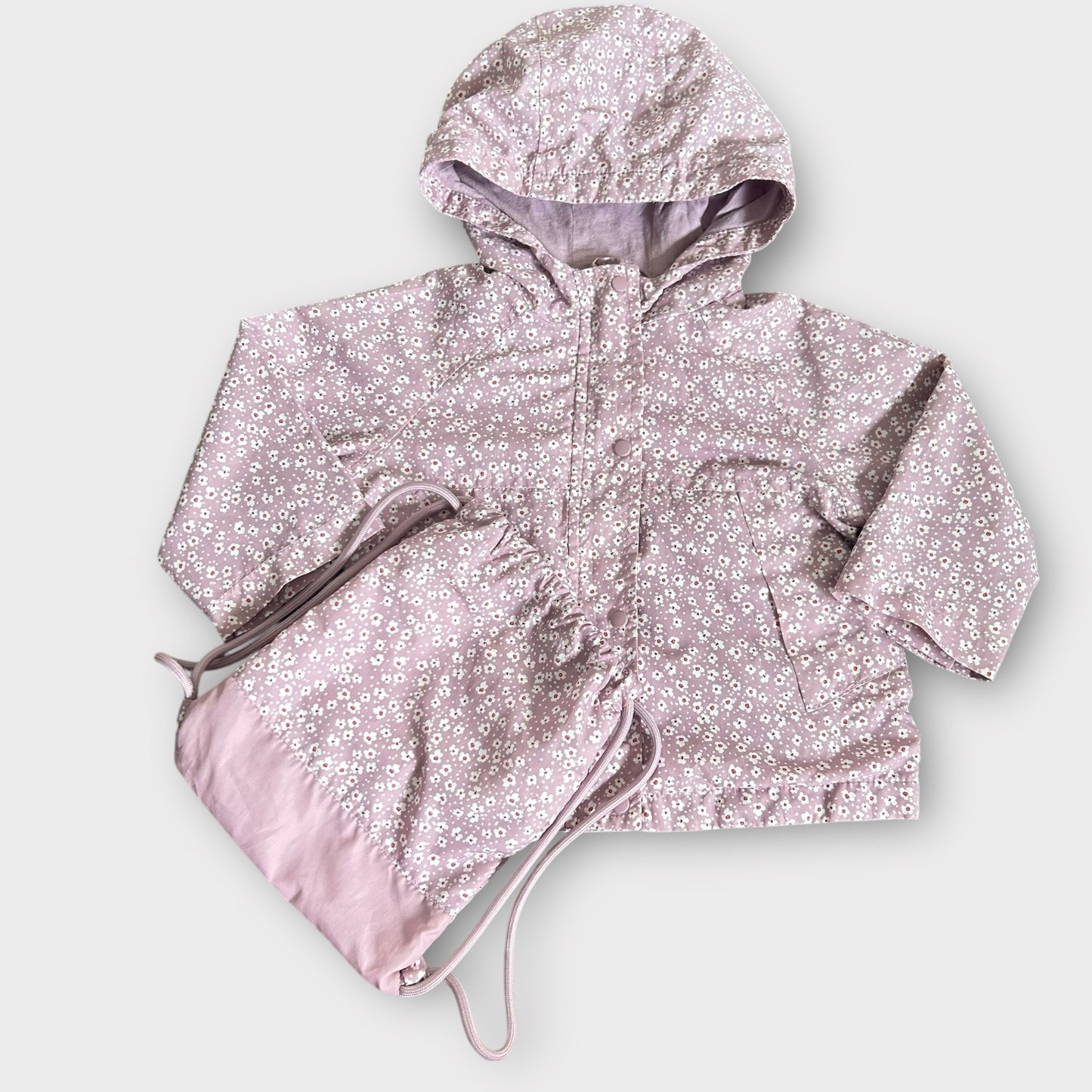 9-12 Months Zara Pastel Lilac Pink Ditsy Floral Rain Jacket Windbreaker
