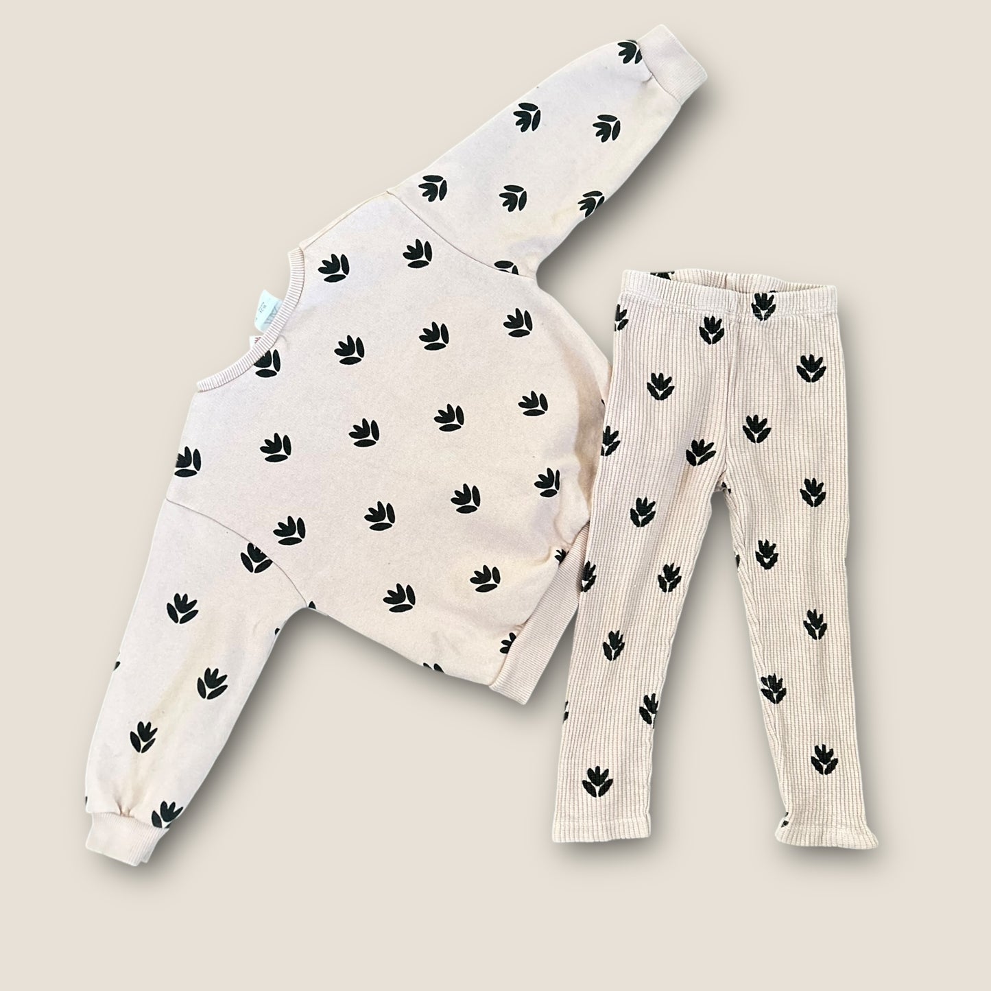 18-24 Months Zara Pink Floral Printed Sweatshirt and Leggings Set Co Ord