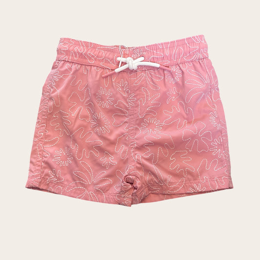 12-18 Months M&S Marks and Spencer Swim Shorts Pink Leaf embroidered New
