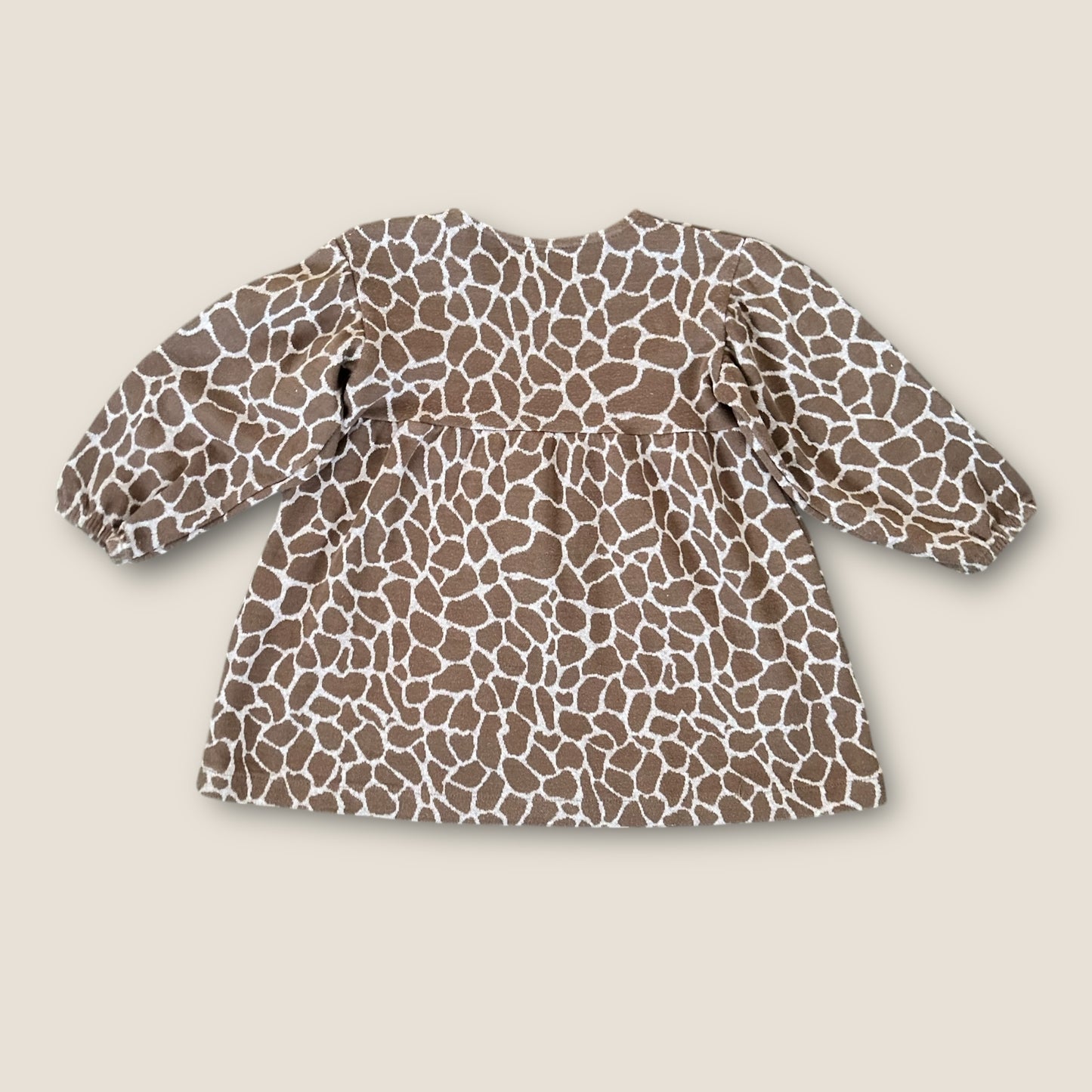 2-3 Years Zara Brown Giraffe Printed Woven Jersey Dress