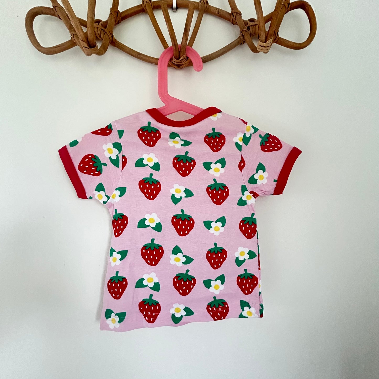 3-6 Months toby tiger Pink Strawberries and Floral print t-shirt New