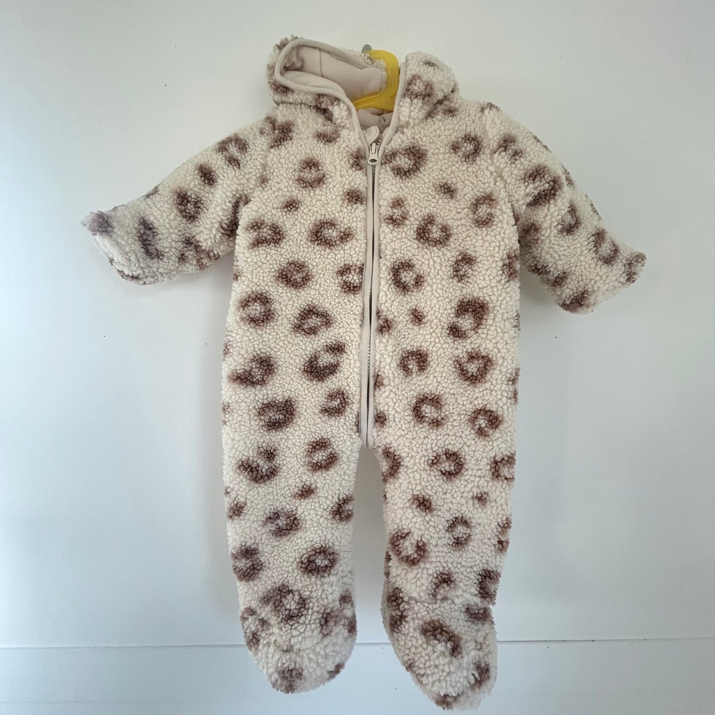 3-6 Months Matalan Beige Boucle Leopard Print Snow/Pramsuit Coat